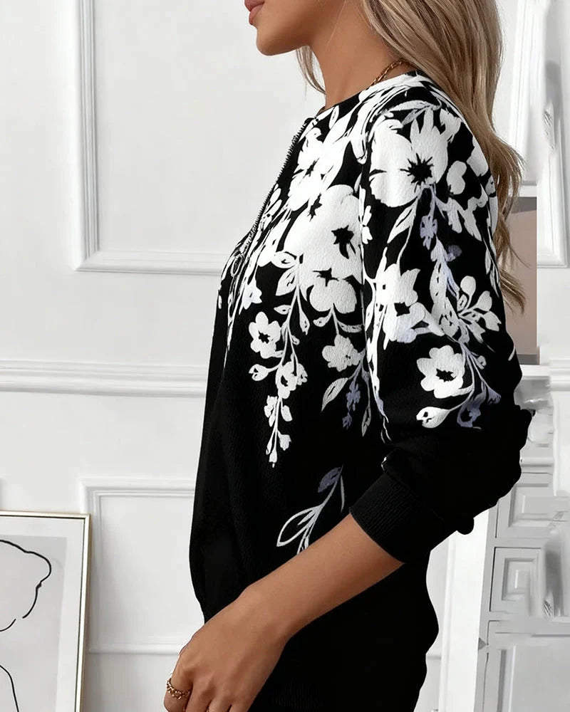Marci | Sudadera Estampada Con Cuello Y Media Cremallera