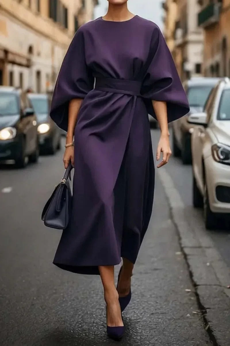 Rita - Elegante Jurk met Puffmouwen en Riem