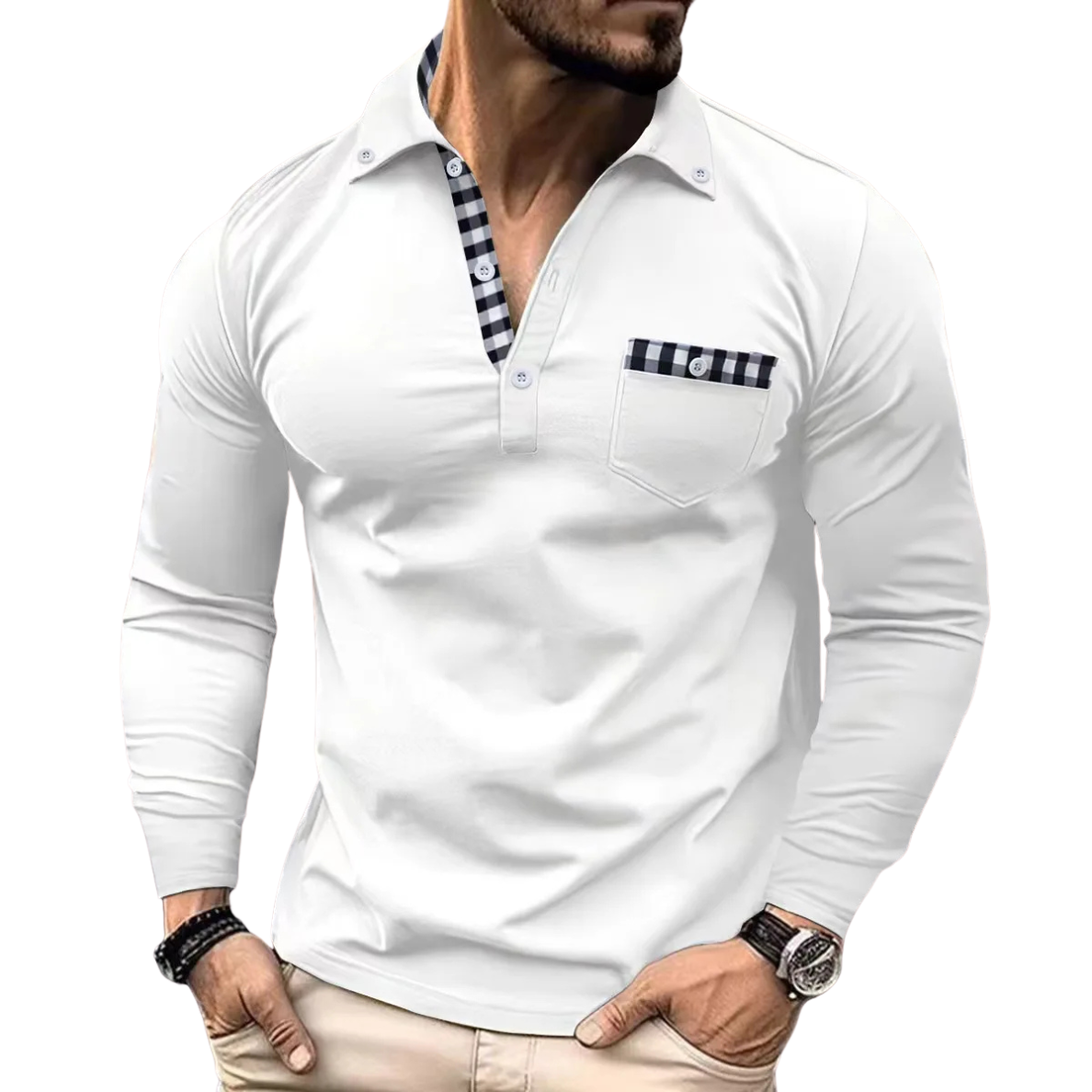 Lotas | Polo Élégant à Carreaux pour Homme