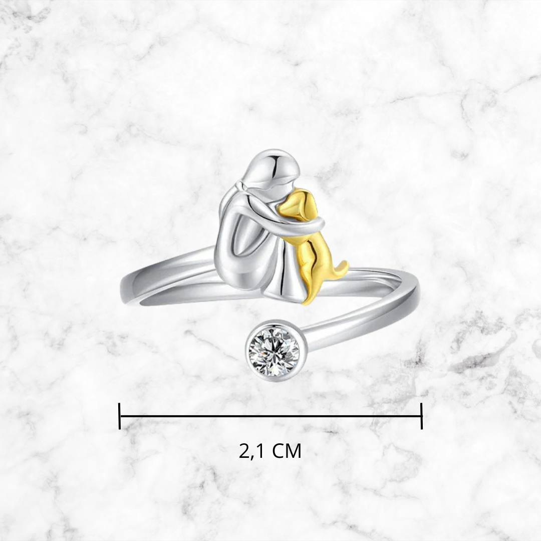 Coquelicot | Bague avec un motif de chien