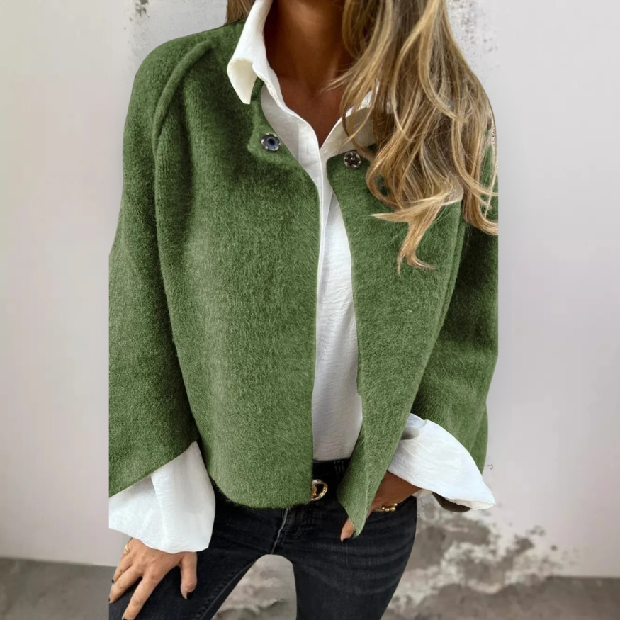 Henrike - Manteau en laine à col rond et manches longues