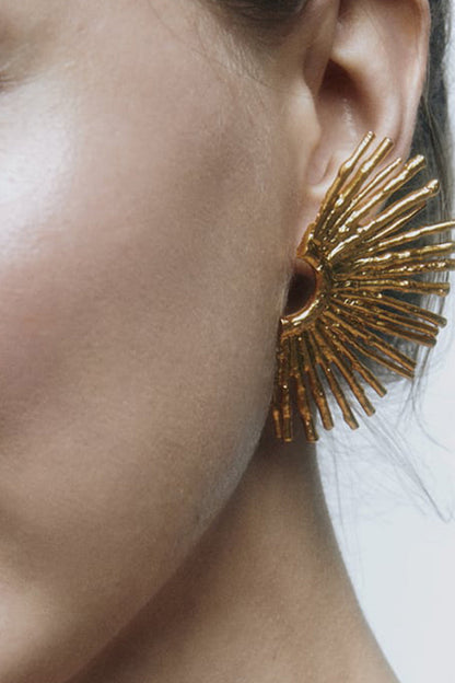 Boucles d'oreilles en métal à bord ondulé