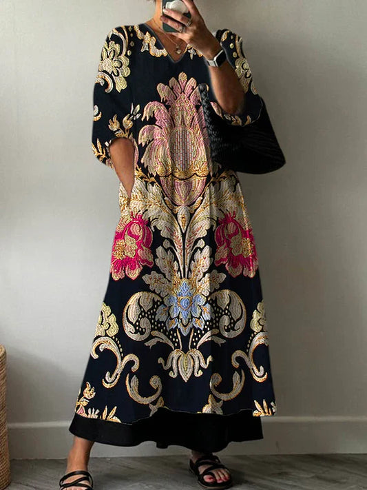 Robe élégante à imprimé sophistiqué