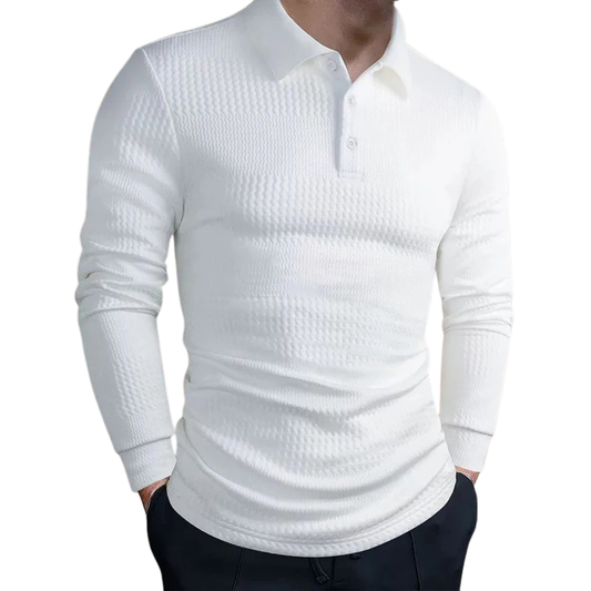 Alisa | Luxe Jacquard Polo met Retro Elegantie