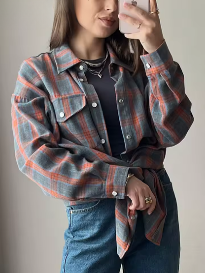 LUSIANA™ | CAMISA DE CUADROS OVERSIZE VINTAGE