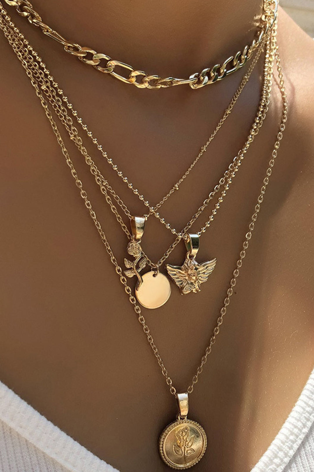 Collier Cape de Rose et Ange