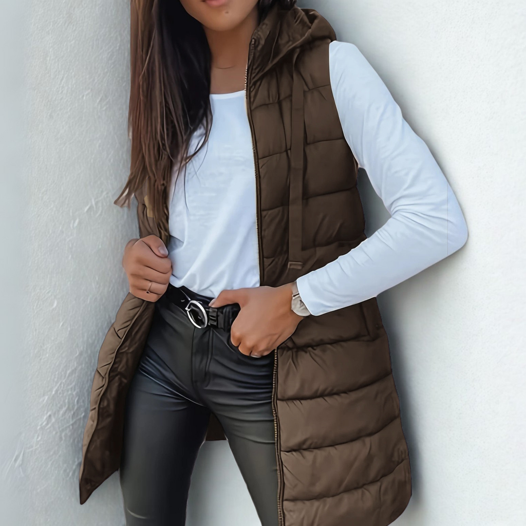 Maurina - Informal Sin Mangas Largo Puffer Chaleco