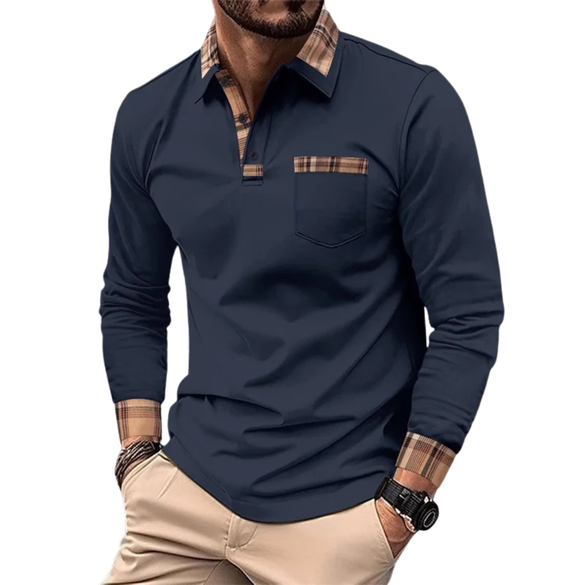 Donald | Luxe Poloshirt Voor Heren Met Ruitdetails