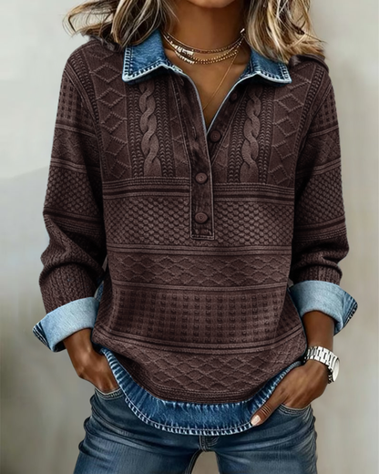 Sofia | Jersey moderno con botones a medio abrir