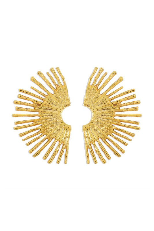Boucles d'oreilles en métal à bord ondulé