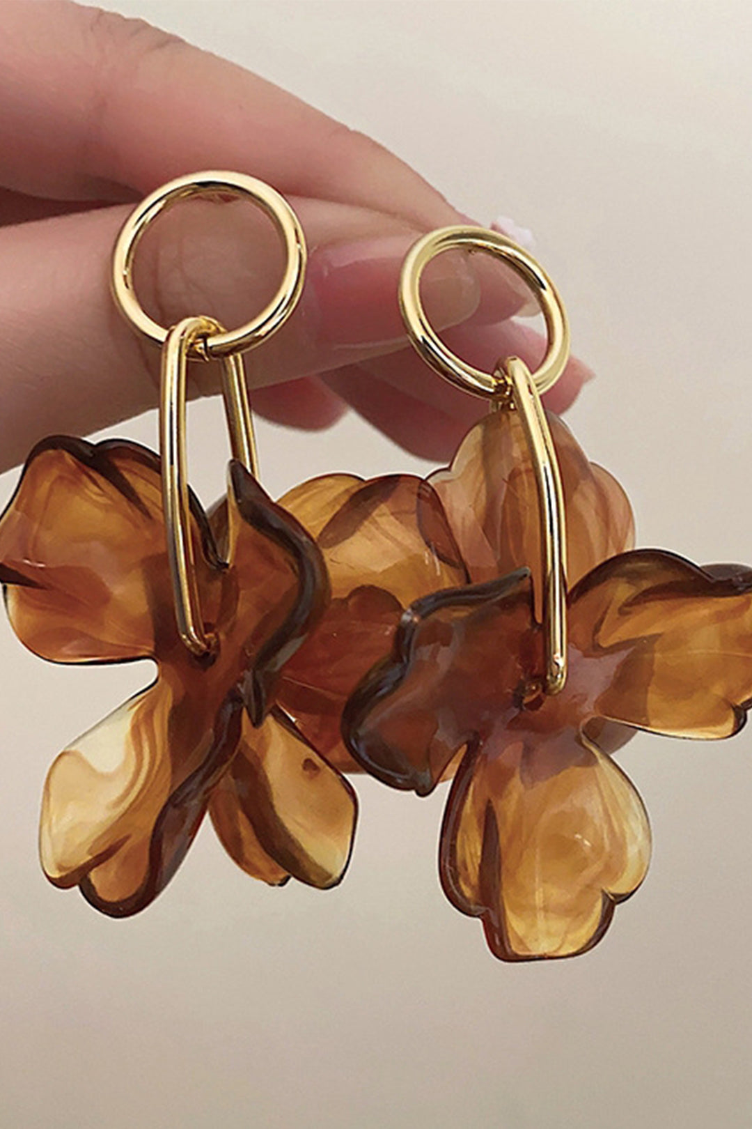 Boucles d'oreilles pendantes Fleur