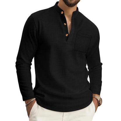 Thogo | Camisa Texturizada De Cuello Alto Para Hombre