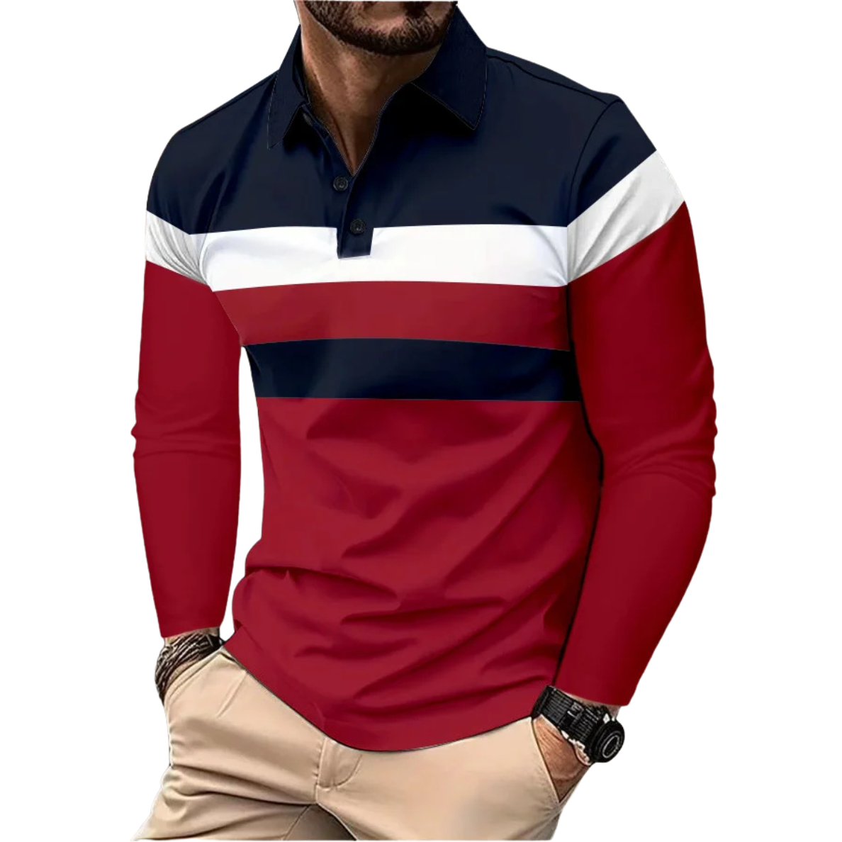 Egu | Polo rayé tricolore pour homme