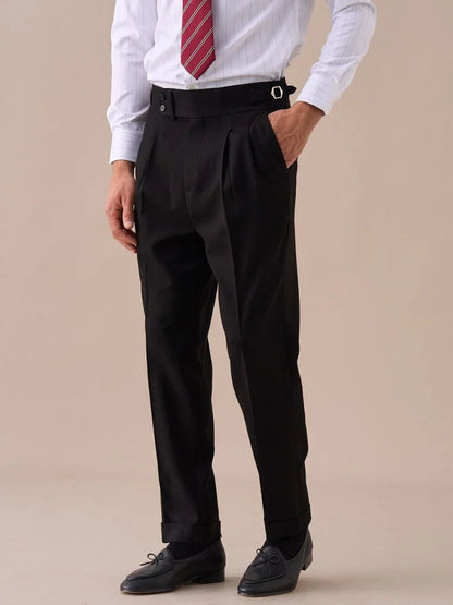 Pantalones de cintura alta Sorolla Madrid con doble pliegue