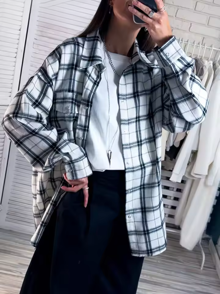 LUSIANA™ | CAMISA DE CUADROS OVERSIZE VINTAGE
