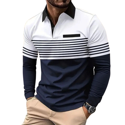 Mialo | Luxe polo met lange mouwen voor heren