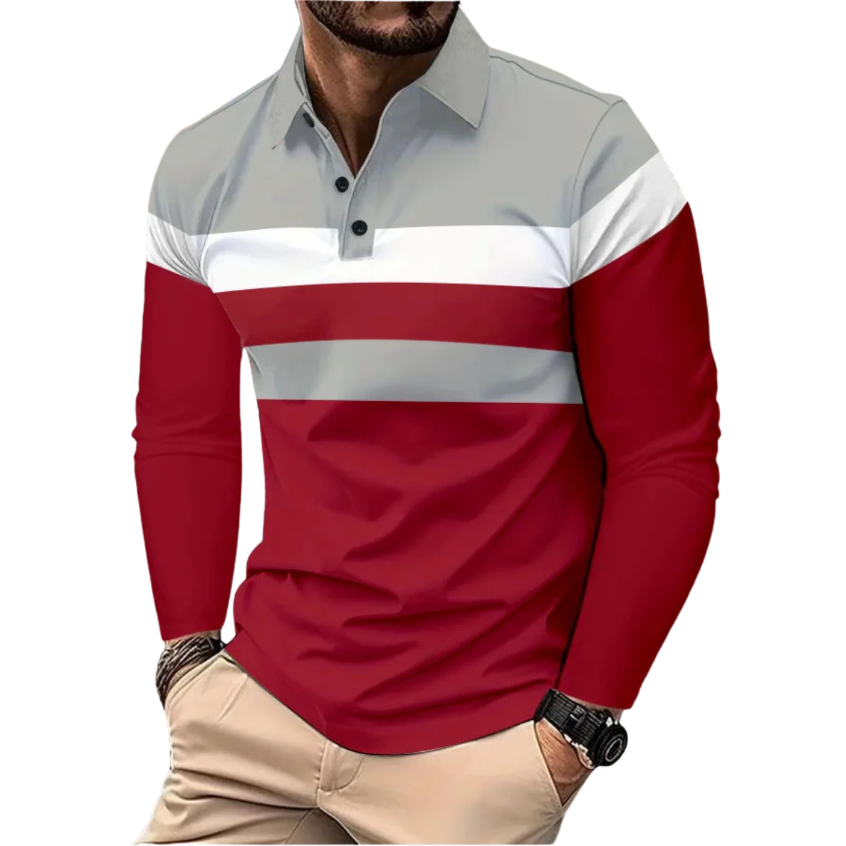 Egu | Polo rayé tricolore pour homme