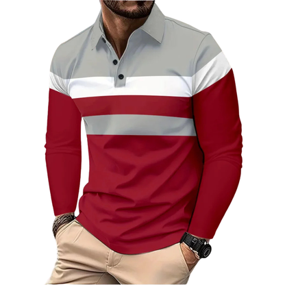 Egu | Polo rayé tricolore pour homme