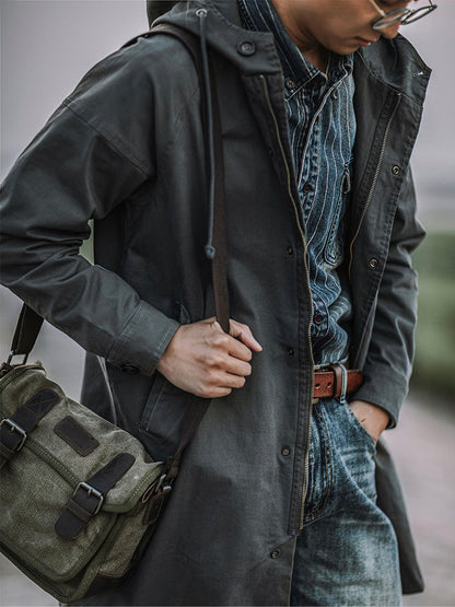 Ragnar - Chaqueta Con Capucha De Estilo Militar Vintage