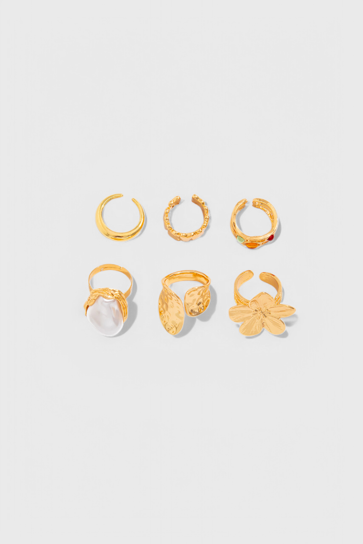 Bague Fleur Liquide Ouverte en Perle