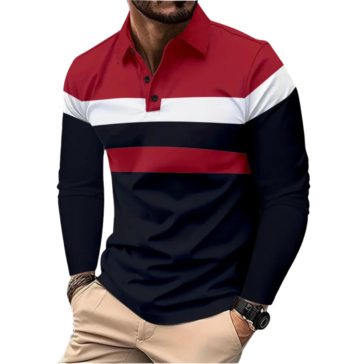 Egu | Polo rayé tricolore pour homme