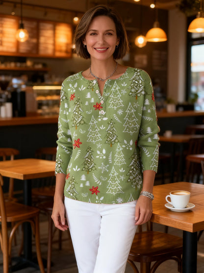 Sofía | Pull de Noël boutonné