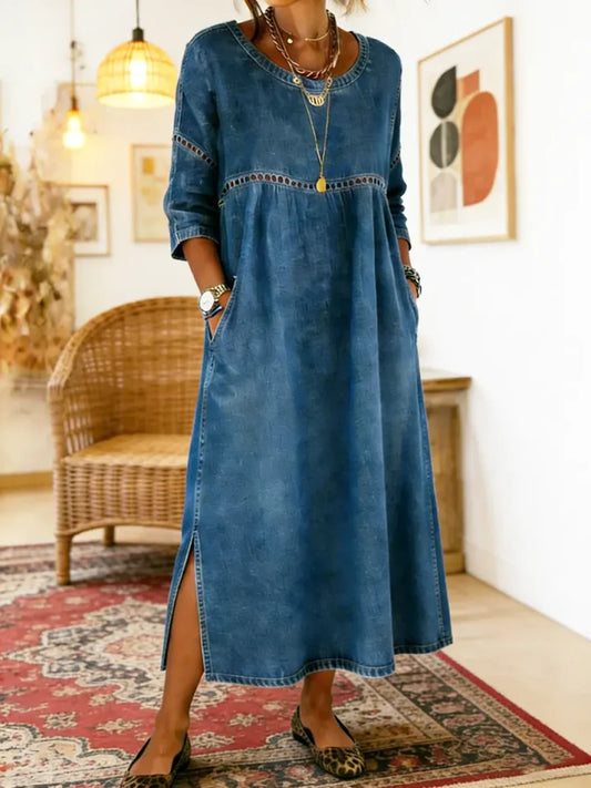 Robe midi évasée en dentelle