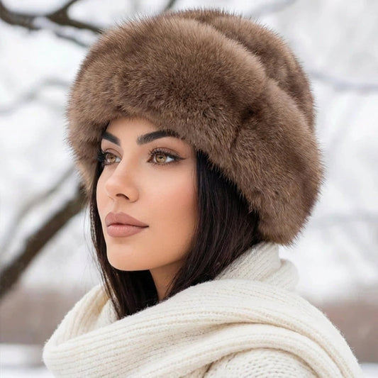 Nivara - Élégant Chapeau en Vison Naturel