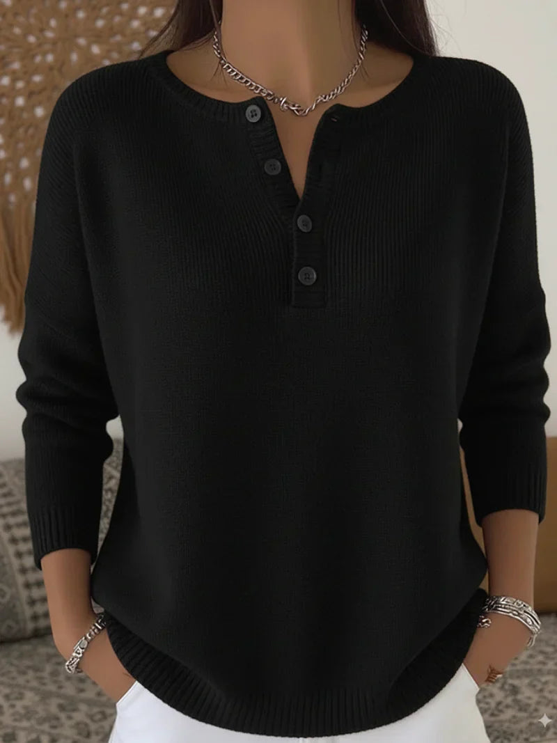 Mira – Gebreid Vest Met Knopen