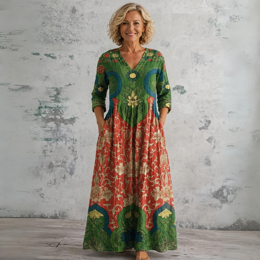 Robe longue vintage Judith à imprimé floral