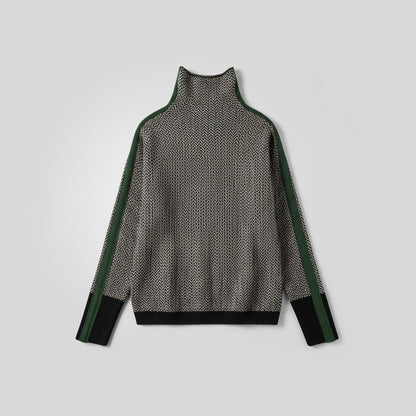 Elara | Suéter de cuello alto con rayas contrastantes