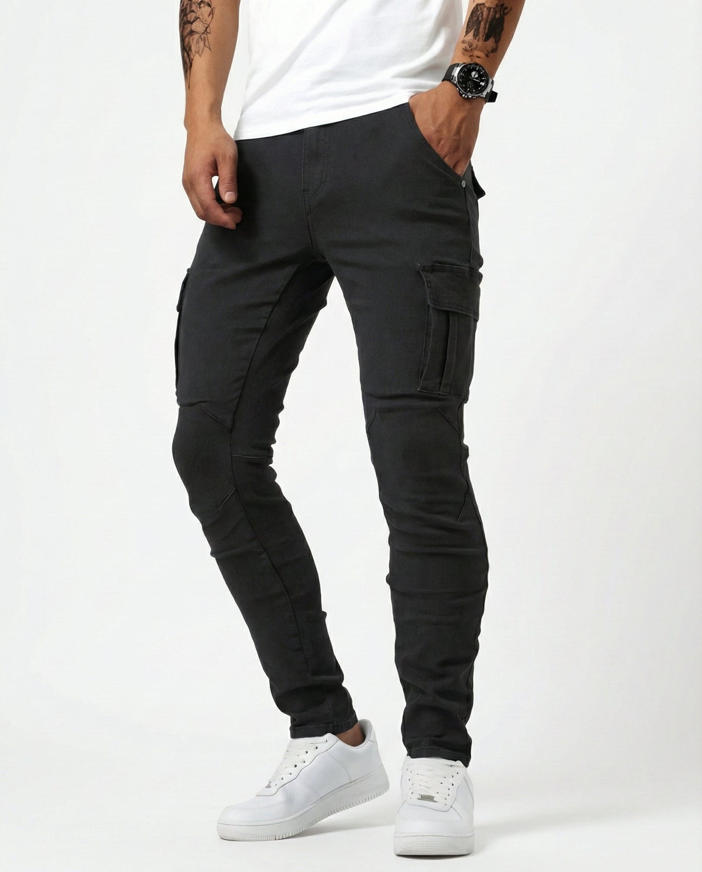 Pantalon cargo élastique