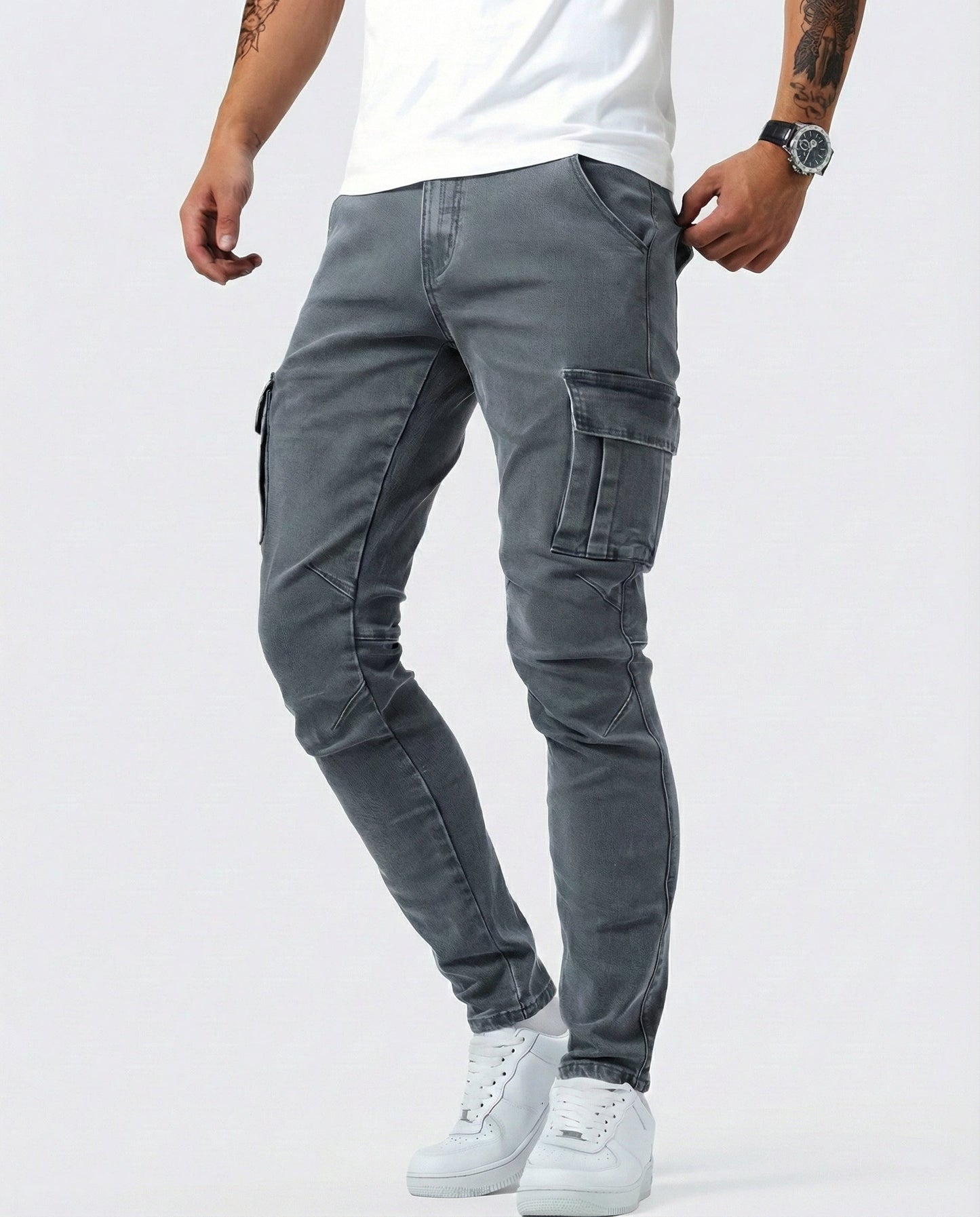 Pantalon cargo élastique