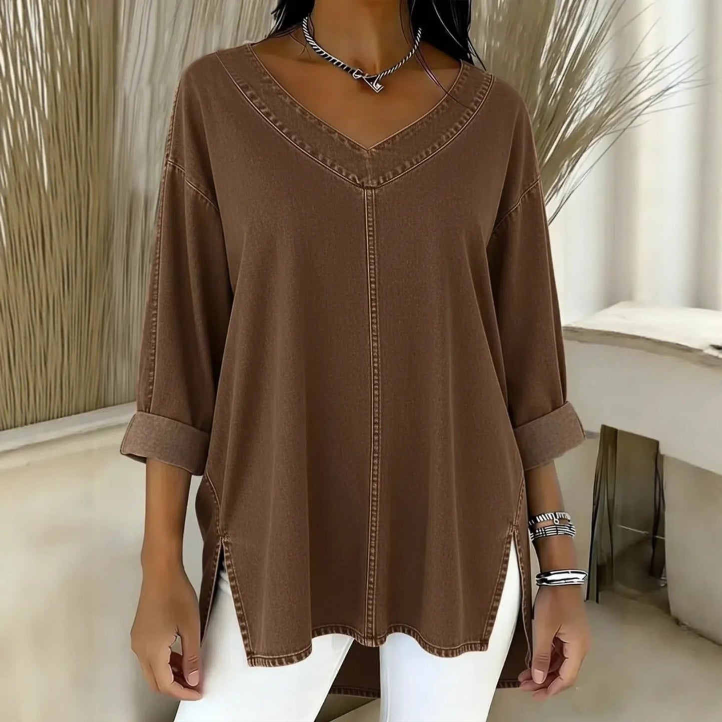 Retro | Top Vaquero Con Cuello Chal