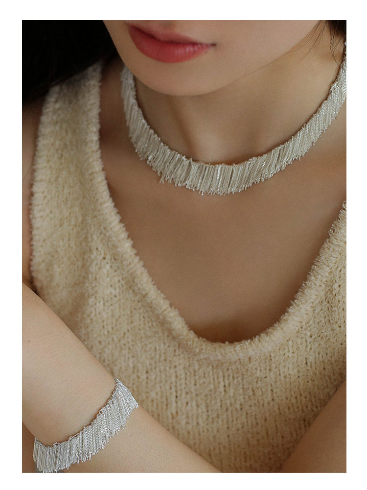 Ursa™ Pendientes, collar, pulsera con flecos en forma de cascada