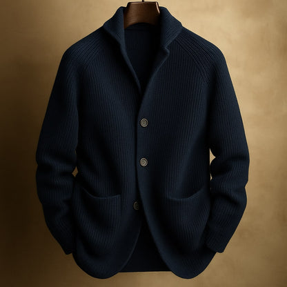 Hugo | Herenribgebreid vest van wol