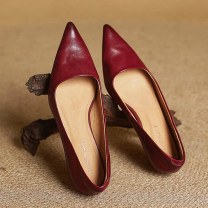 Anok Tacones Altos de Cuero Auténtico