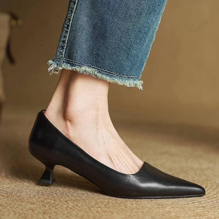Marise - Leren Pumps Met Spitse Neus