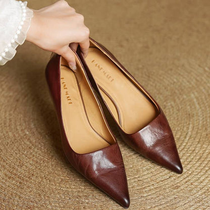 Marise - Leren Pumps Met Spitse Neus