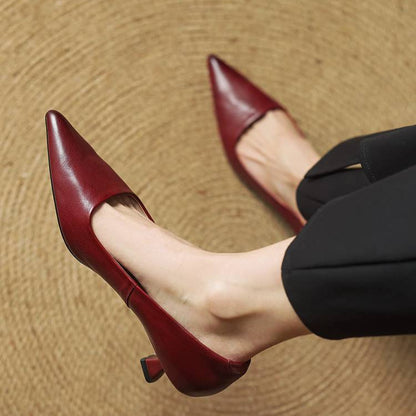 Marise - Leren Pumps Met Spitse Neus