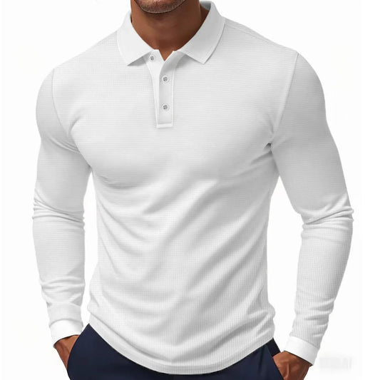 Luie | Lichtgewicht wafeltextuur poloshirt voor heren