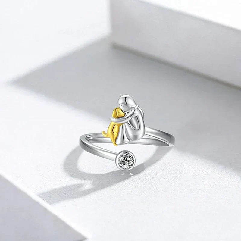 Amapola | Anillo con icono de perro