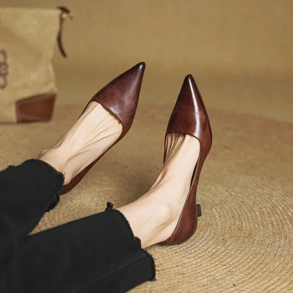 Marise - Leren Pumps Met Spitse Neus