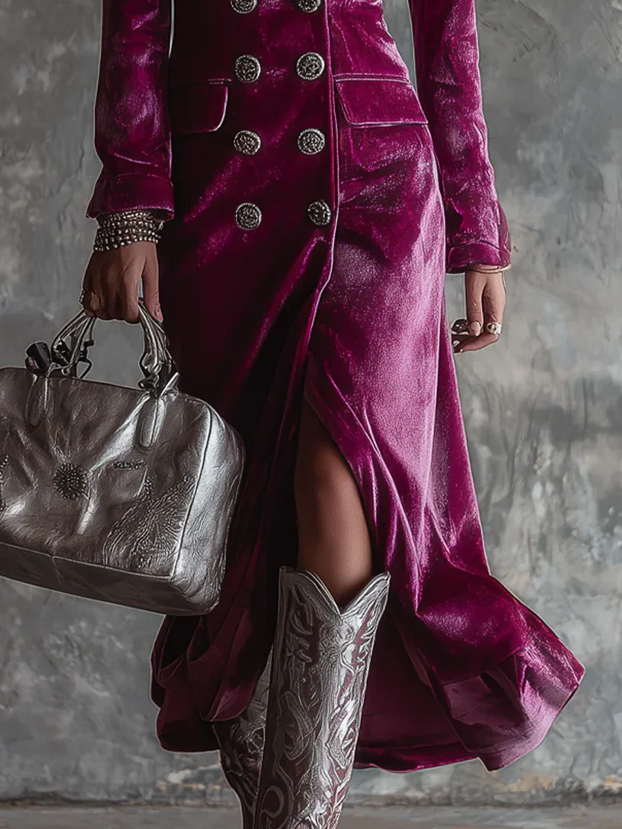 Vera | Robe blazer longue en velours