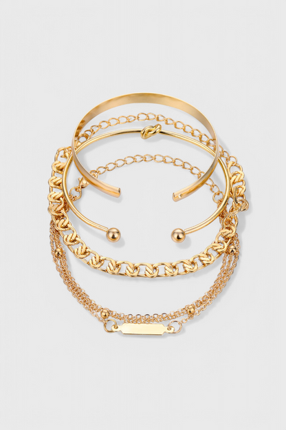 Lot de 4 bracelets à chaîne en métal