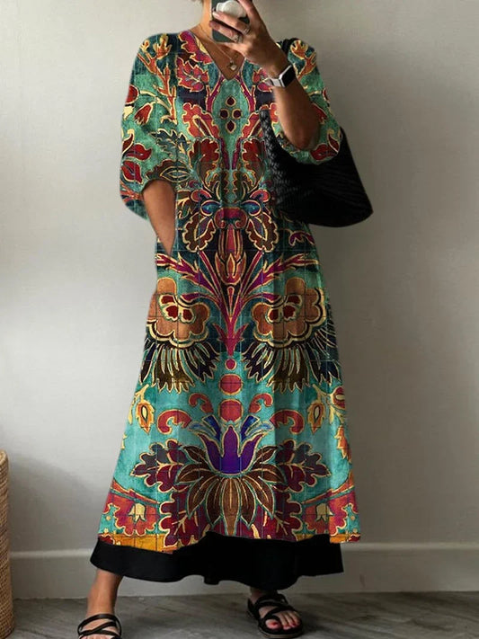 Robe élégante à imprimé floral