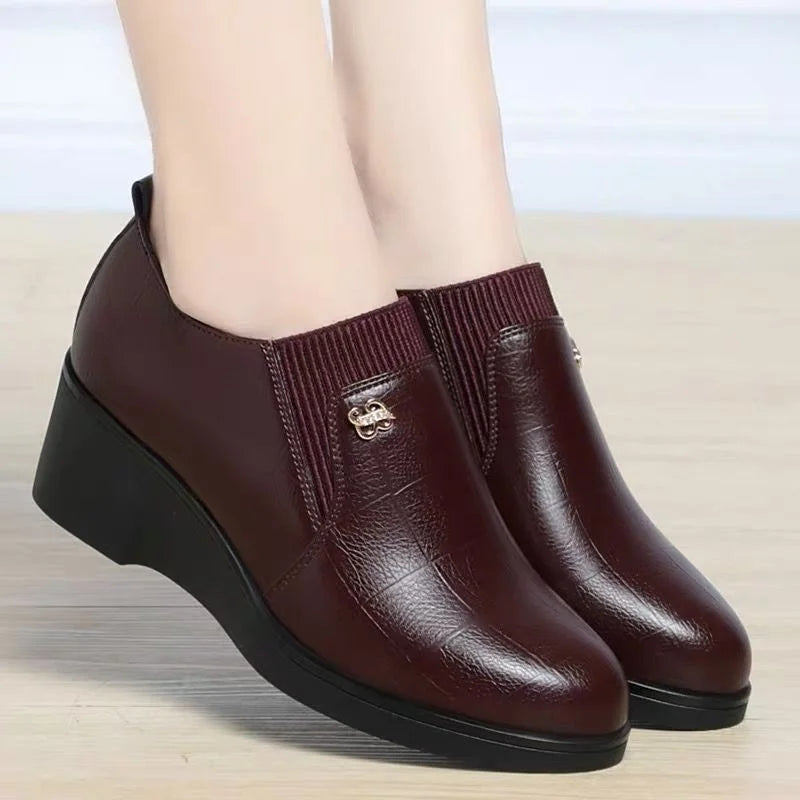 Switolina - Zapatos De Cuña De Piel a La Moda