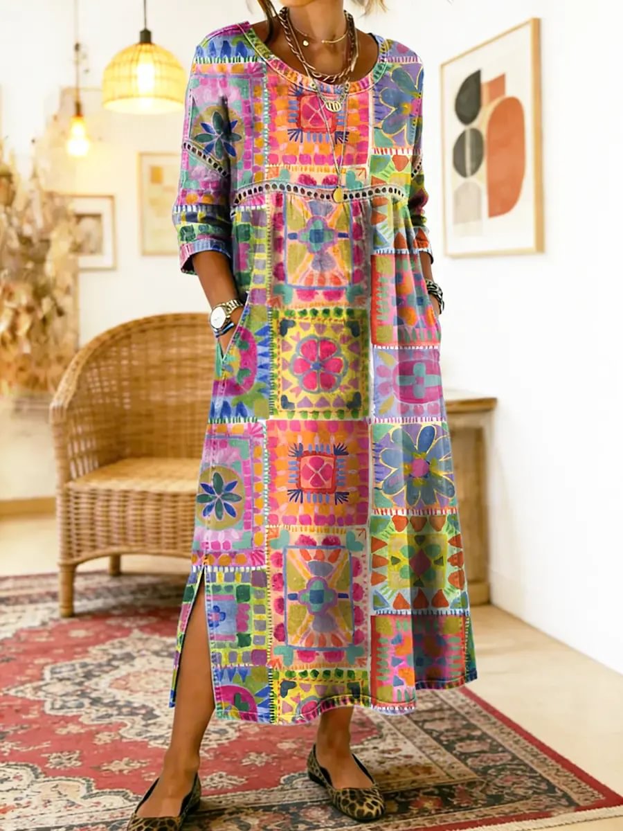 Pilar | Robe imprimée ethnique