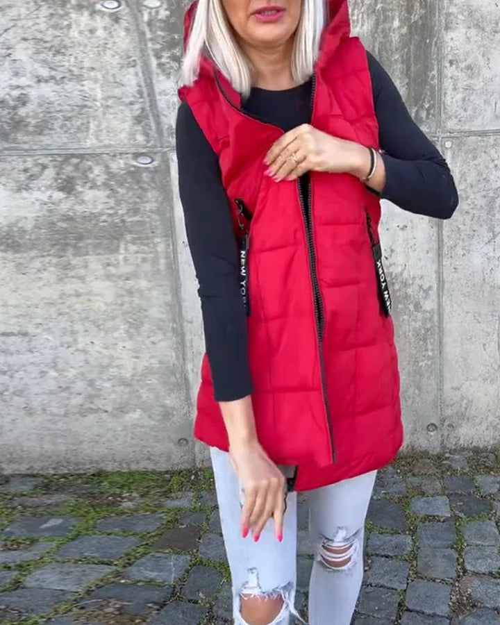 Laruna - Abrigo Acolchado Sin Mangas Con Cremallera
