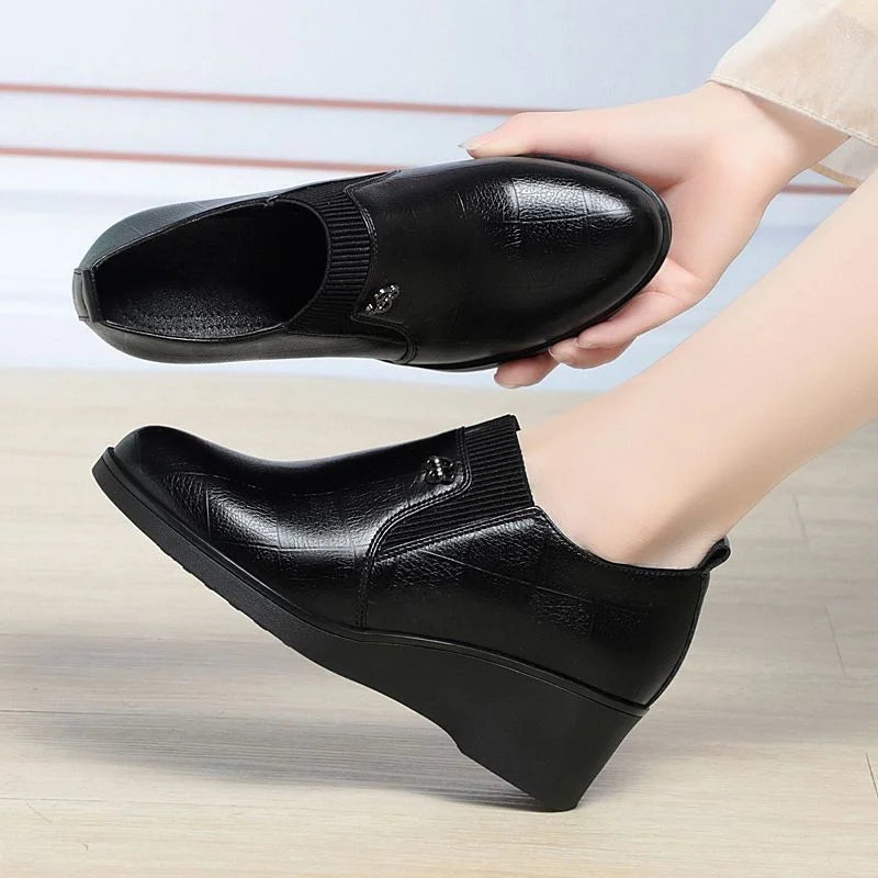 Switolina - Zapatos De Cuña De Piel a La Moda